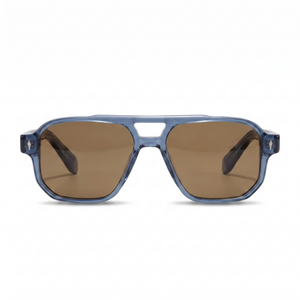 Blue with Tan Lenses