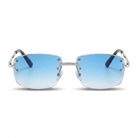 Silver with Light Blue Gradient Lenses
